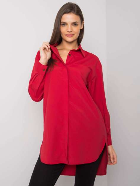 Ciemnoczerwona koszula z bawełny Terra
                             zdj. 
                            1