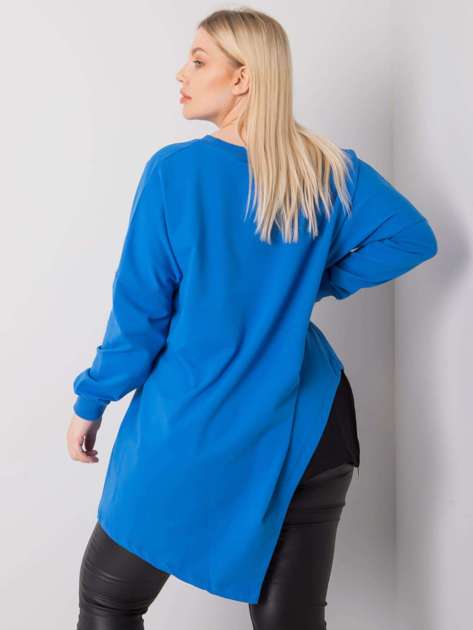 Ciemnoniebieska bluzka asymetryczna plus size Exeter
                             zdj. 
                            2