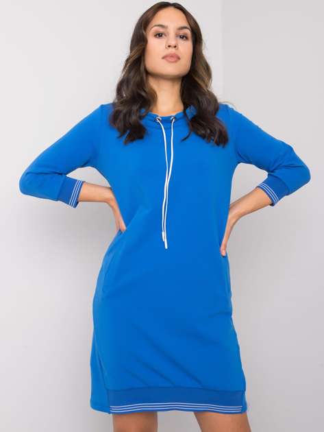 Ciemnoniebieska sukienka bawełniana Sinead RUE PARIS
                             zdj. 
                            1