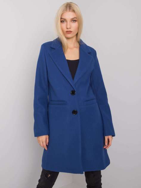 Ciemnoniebieski płaszcz Dalida
                             zdj. 
                            1