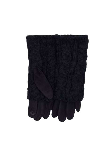 Czarne rękawiczki podwójne na zimę
                             zdj. 
                            1