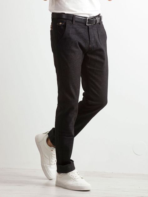 Czarne spodnie jeansowe męskie
                             zdj. 
                            2