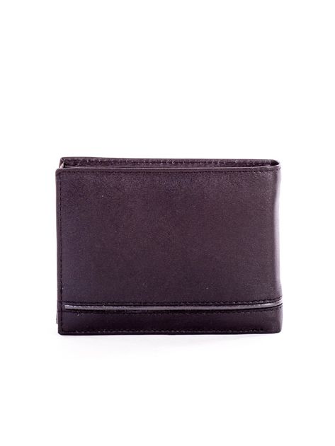 Czarny portfel skórzany z szarymi wstawkami
                             zdj. 
                            2