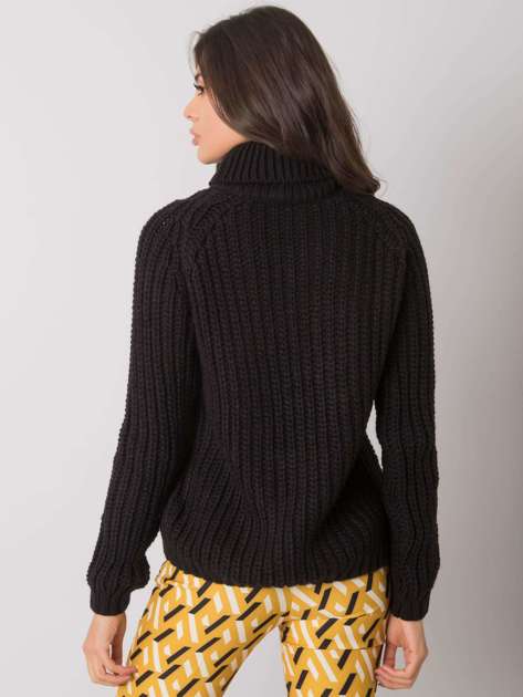 Czarny sweter damski z golfem Winchester RUE PARIS
                             zdj. 
                            2
