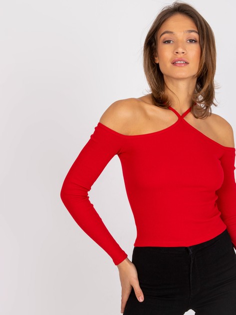 Czerwona prążkowana bluzka hiszpanka Caterina RUE PARIS
                             zdj. 
                            2