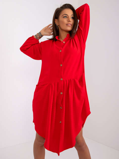 Czerwona sukienka oversize Monica RUE PARIS
                             zdj. 
                            1
