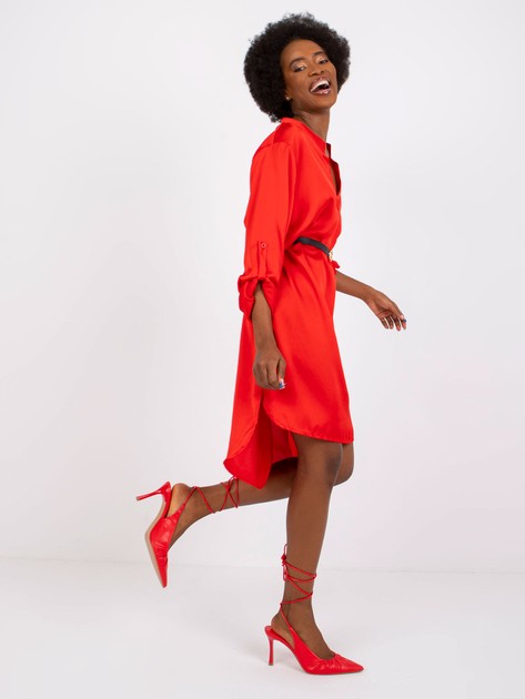 Czerwona sukienka z paskiem Atlanta
                             zdj. 
                            1