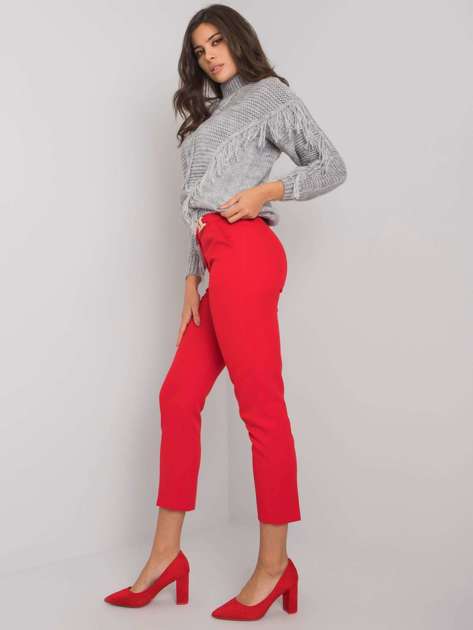 Czerwone eleganckie spodnie Beverley
                             zdj. 
                            2