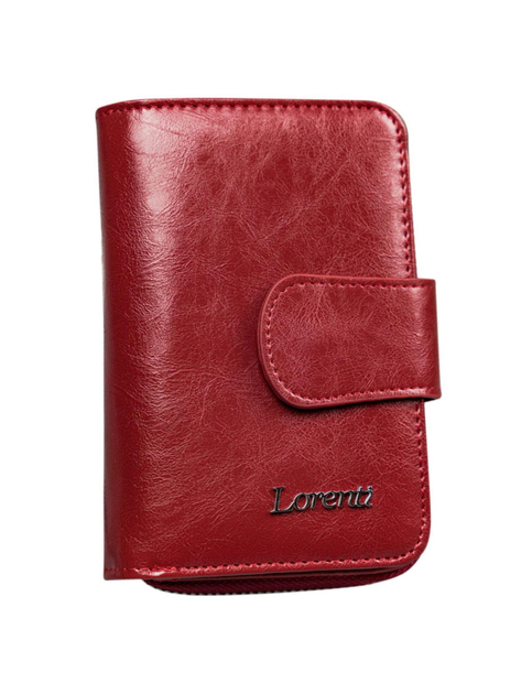 Czerwony skórzany portfel z suwakiem
                             zdj. 
                            1