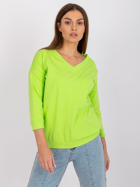 Fluo zielona bluzka basic Oliwia
                             zdj. 
                            2