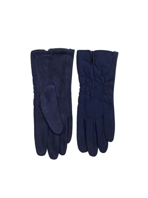 Granatowe damskie rękawiczki na zimę
                             zdj. 
                            2