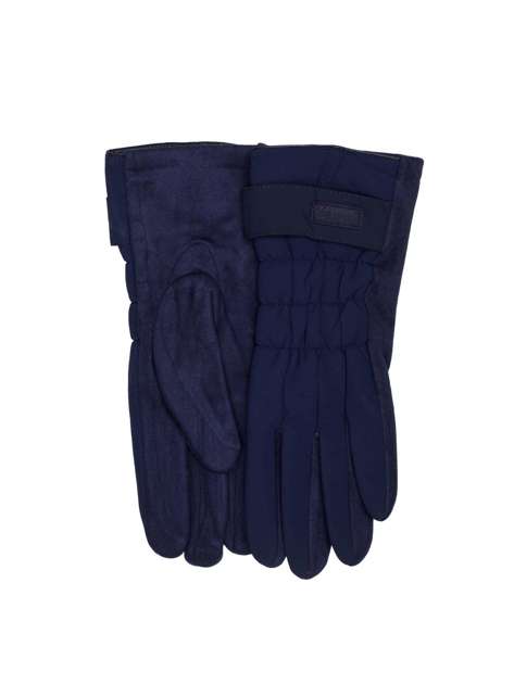 Granatowe rękawiczki na zimę dotykowe 
                             zdj. 
                            1