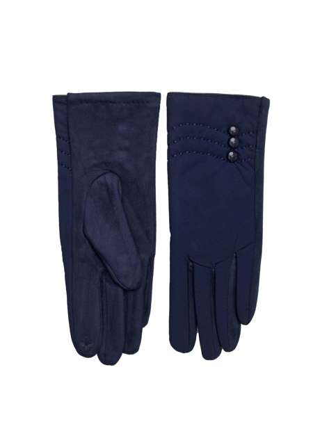 Granatowe rękawiczki zimowe z guzikami
                             zdj. 
                            2