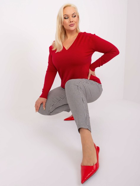 Hurt Czerwony damski sweter plus size z wiskozą