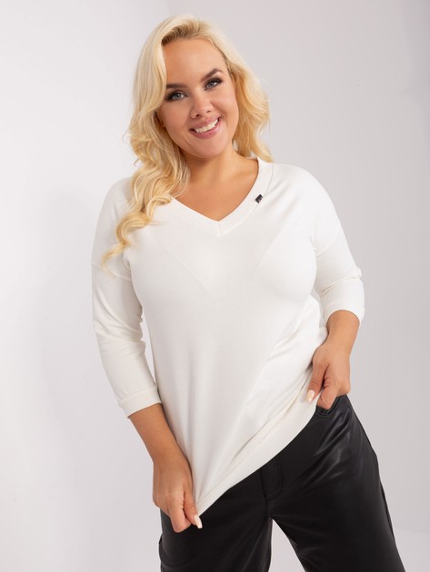 Hurt Ecru bluzka plus size basic ze ściągaczem