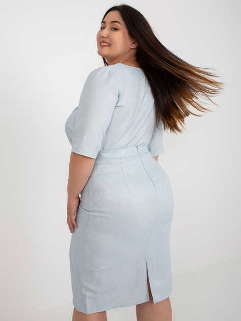 Hurt Jasnoniebieska elegancka spódnica plus size