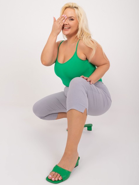 Hurt Jasnoszare spodnie 3/4 plus size z rozcięciami