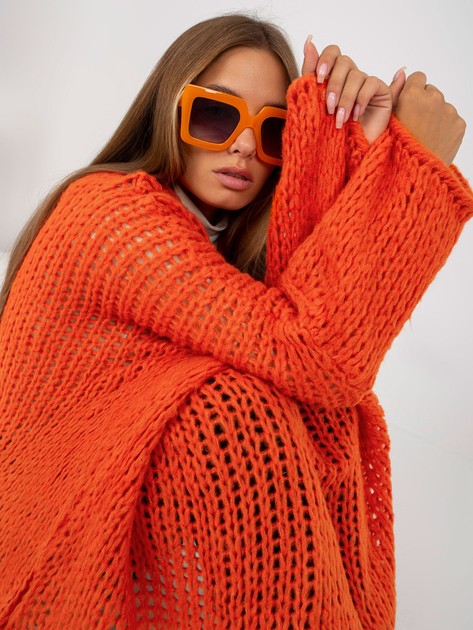 Hurt Pomarańczowy sweter oversize z szerokim rękawem OCH BELLA 