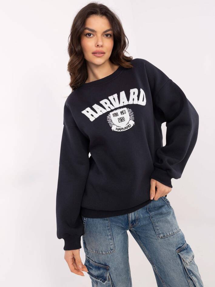 Hurtownia Grafitowa bluza oversize z napisem Harvard