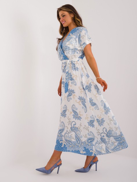 Hurtownia Niebiesko-biała sukienka w orientalne wzory
