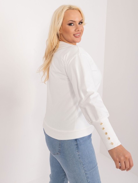 Hurtownia online Ecru bawełniana bluza plus size