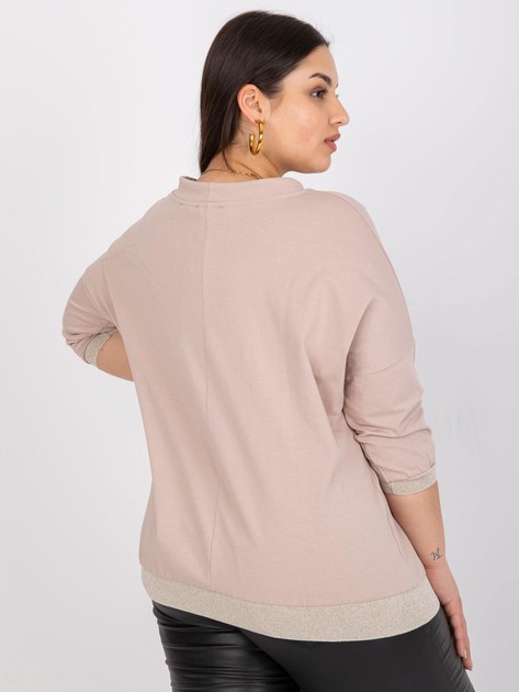 Jasnobeżowa bluzka plus size z troczkami Lorraine 
                             zdj. 
                            2