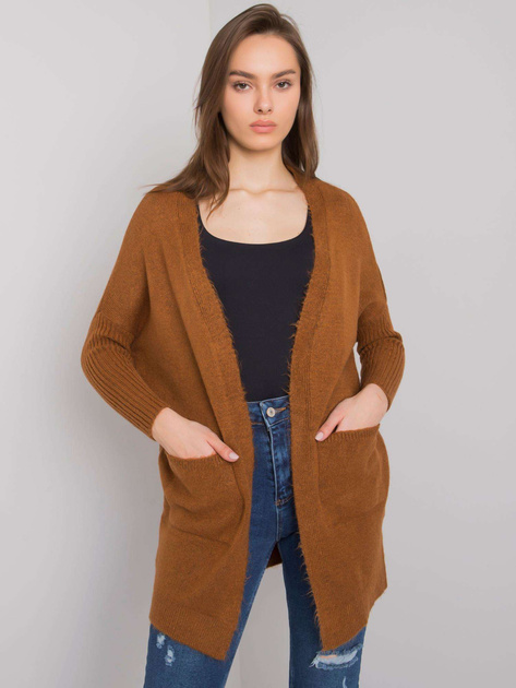 Jasnobrązowy sweter z kieszeniami Barreiro RUE PARIS