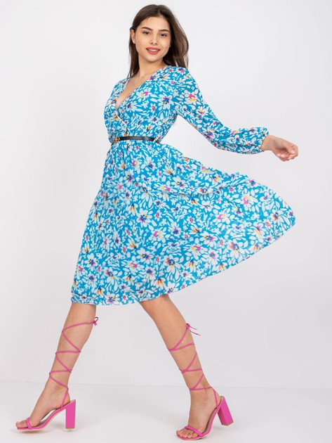 Jasnoniebieska sukienka midi z printami Girona 
                             zdj. 
                            1