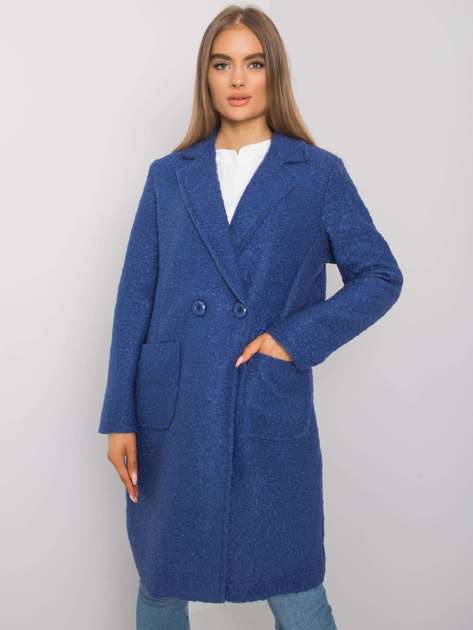 Niebieski klasyczny płaszcz Damme OCH BELLA
                             zdj. 
                            1