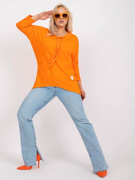 Pomarańczowa bawełniana bluzka plus size basic  