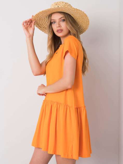 Pomarańczowa sukienka z falbaną Cammie
                             zdj. 
                            3