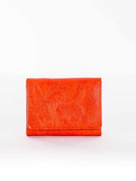 Pomarańczowy portfel damski z ekoskóry 