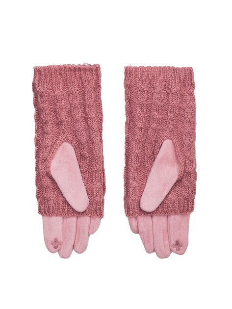 Różowe damskie rękawiczki zimowe
                             zdj. 
                            2