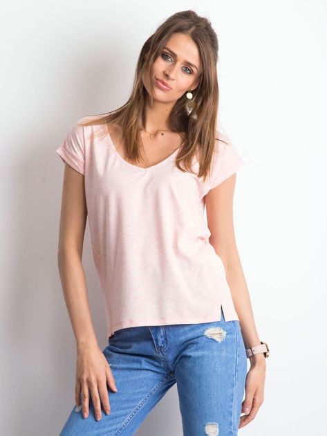 Różowy melanżowy t-shirt Vibes