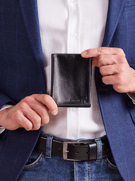 Skórzany portfel dla mężczyzny czarny
                             zdj. 
                            1