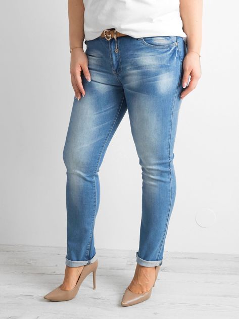 Spodnie jeansowe plus size niebieskie
                             zdj. 
                            1