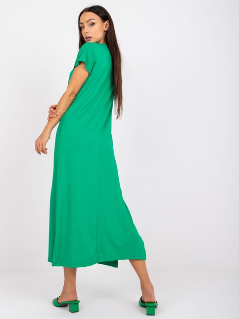 Zielona długa sukienka basic Liliane 
                             zdj. 
                            2