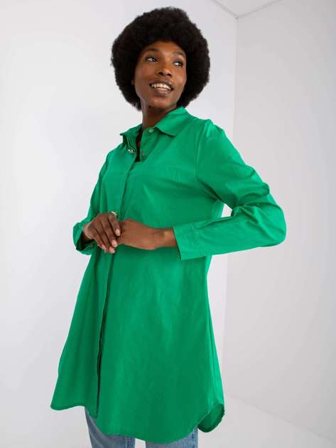 Zielona koszula damska z długim rękawem Noelle
                             zdj. 
                            2