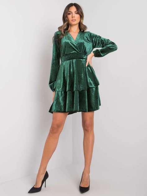 Zielona sukienka welurowa Alice RUE PARIS
                             zdj. 
                            2