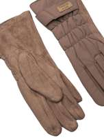 Beżowe rękawiczki na zimę dotykowe 
                                 zdj. 
                                3