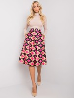 Beżowo-różowa spódnica we wzory Alcantara
                                 zdj. 
                                1