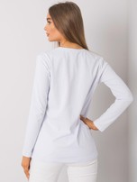 Biała bawełniana bluzka z długim rękawem Alix
                                 zdj. 
                                4