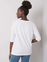 Biała bawełniana bluzka z nadrukiem Viera
                                 zdj. 
                                3