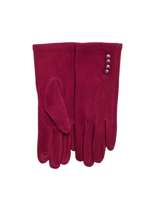 Bordowe rękawiczki z guzikami
                                 zdj. 
                                1