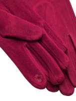 Bordowe rękawiczki z guzikami
                                 zdj. 
                                4
