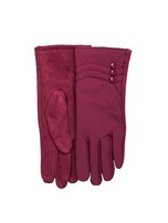 Bordowe rękawiczki zimowe z guzikami
                                 zdj. 
                                1
