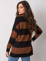 Brązowo-czarny sweter w paski Nine 
                                 zdj. 
                                2