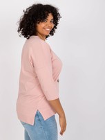 Brudnoróżowa bawełniana bluzka plus size Angelica 
                                 zdj. 
                                3