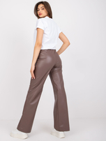 Ciemnobeżowe spodnie ze skóry ekologicznej Jolie 
                                 zdj. 
                                4
