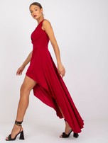 Ciemnoczerwona kopertowa sukienka maxi Celina 
                                 zdj. 
                                3
